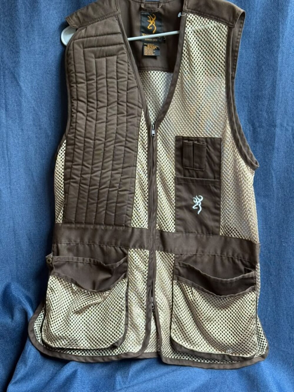 Browning Trapper Creek Mesh Shooting Vest Brown Tan Mens Size Large